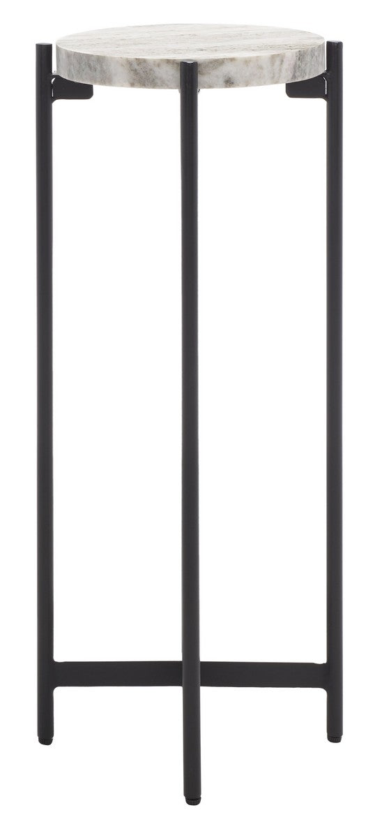 Safavieh Castiel Hammered Side Table  Grey Marble Iron ACC3718A