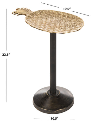 Luana Pineapple Top Accent Table - Elegant Gold Finish with Antique Base for Timeless Living Room Style