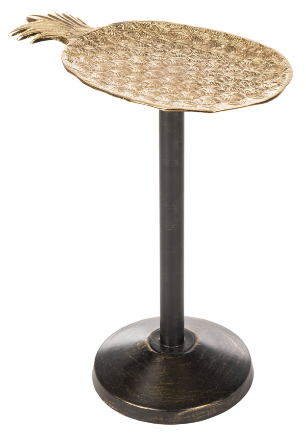 Luana Pineapple Top Accent Table - Elegant Gold Finish with Antique Base for Timeless Living Room Style