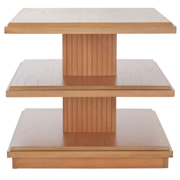 Safavieh Suette 2 Shelf Accent Table Natural Mahogany Wood, Mindi Veneer, Albasia Veneer, Mdf ACC5001C