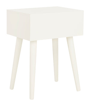 Lyle Accent Table - Scandinavian-Inspired Pine Wood Design in Vintage White for Stylish Interiors