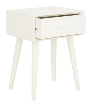 Lyle Accent Table - Scandinavian-Inspired Pine Wood Design in Vintage White for Stylish Interiors