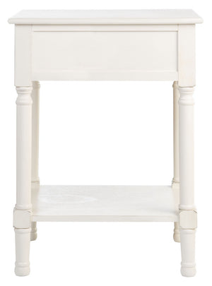 Peyton 1 Drawer Accent Table  Distressed White Wood ACC5704A
