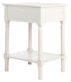 Peyton 1 Drawer Accent Table  Distressed White Wood ACC5704A