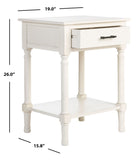 Peyton 1 Drawer Accent Table  Distressed White Wood ACC5704A