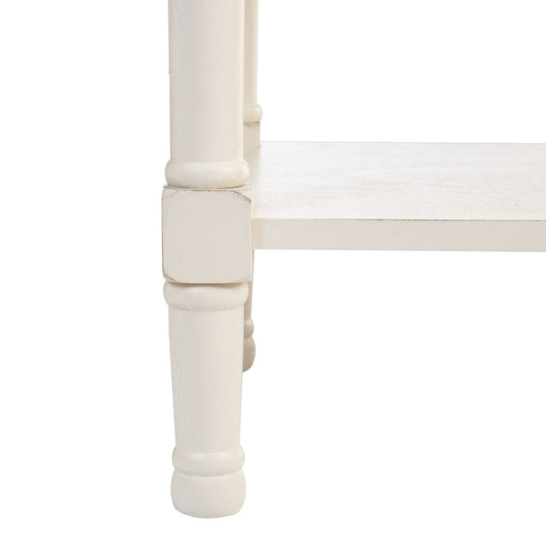Peyton 1 Drawer Accent Table  Distressed White Wood ACC5704A