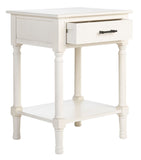 Peyton 1 Drawer Accent Table  Distressed White Wood ACC5704A