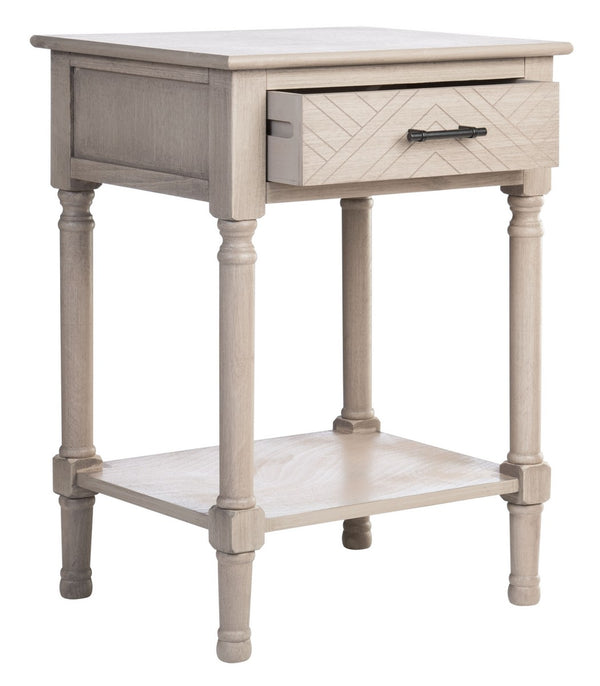 Peyton 1 Drawer Accent Table  Greige Wood ACC5704D