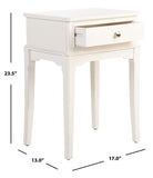 Opal 1Drw Accent Table Distressed White Wood ACC5719A