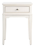 Opal 1Drw Accent Table Distressed White Wood ACC5719A