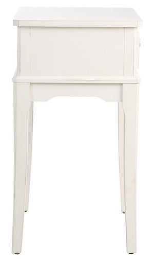 Opal 1Drw Accent Table Distressed White Wood ACC5719A