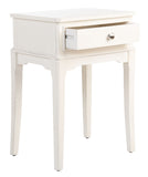 Opal 1Drw Accent Table Distressed White Wood ACC5719A