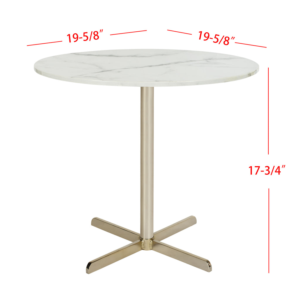 Winnie Contemporary Round Side Table with Brass Accents – Elevate Your Living Room Style Today!