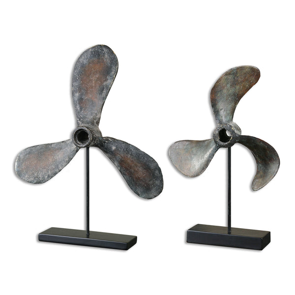 Uttermost Propellers Rust Sculptures - Set of 2