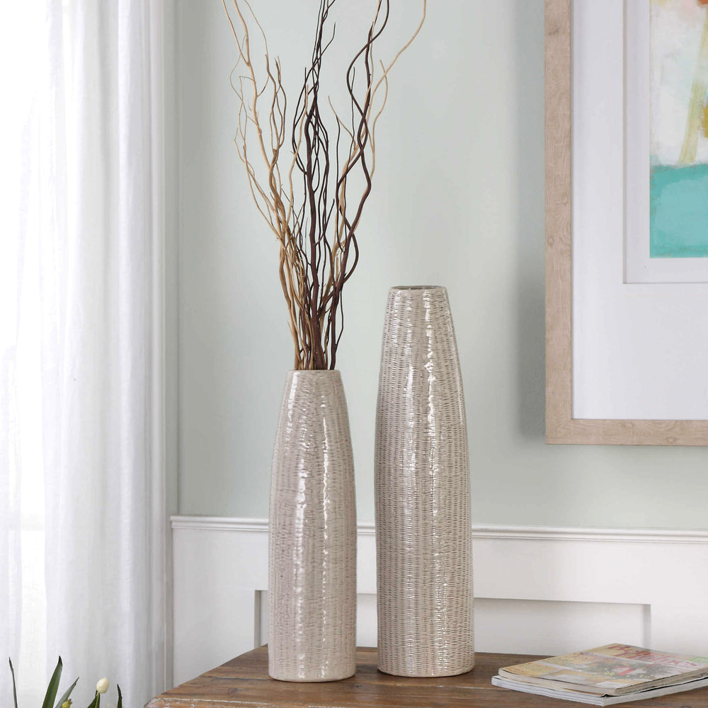 Uttermost Sara Textured Ceramic Vases Set of 2