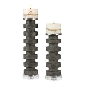 Uttermost Karun Concrete Candleholders Set of 2