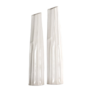Uttermost Kenley Crackled White Vases Set of 2