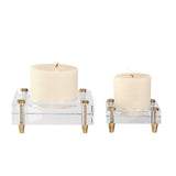 Claire Crystal Block Candleholders - Set of 2