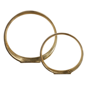 Uttermost Jimena Gold Ring Sculptures Set of 2