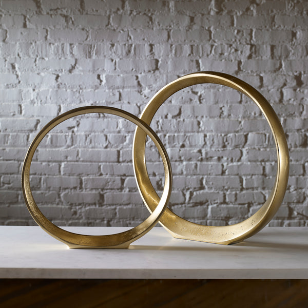 Uttermost Jimena Gold Ring Sculptures Set of 2