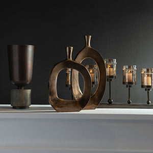 Uttermost Kyler Textured Bronze Vases Set of 2