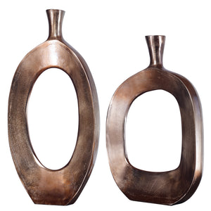 Uttermost Kyler Textured Bronze Vases Set of 2