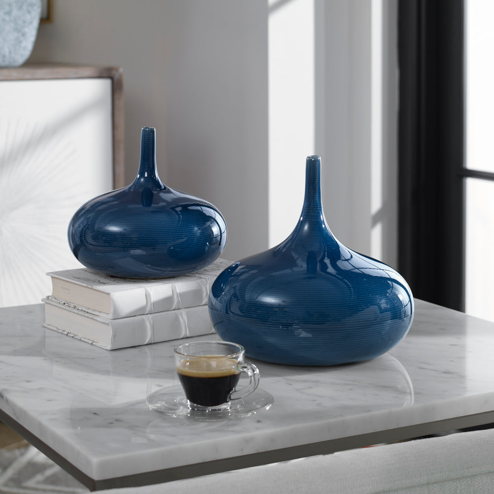 Uttermost Zayan Blue Vases - Set of 2