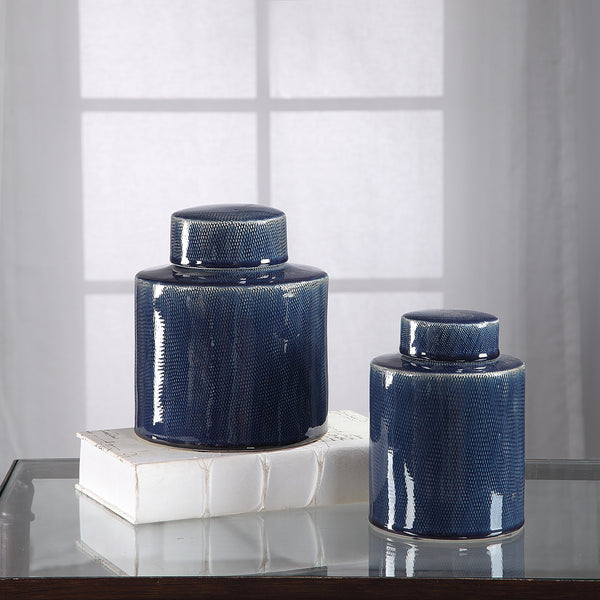 Uttermost Saniya Blue Containers - Set of 2