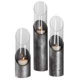 Karter Iron & Glass Candleholders Set of 3