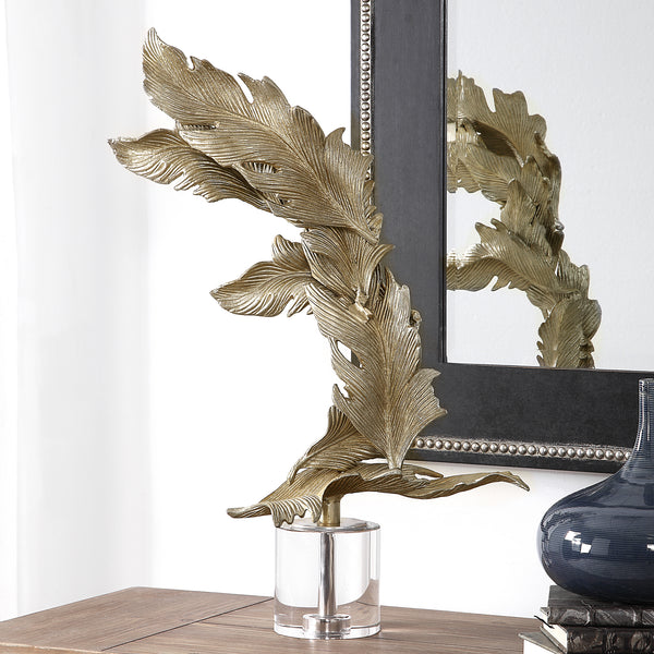 Uttermost Fall Leaves Champagne Sculpture