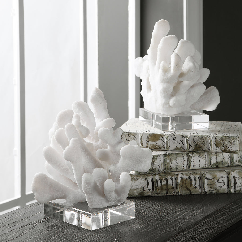 Uttermost Charbel White Bookends - Set of 2