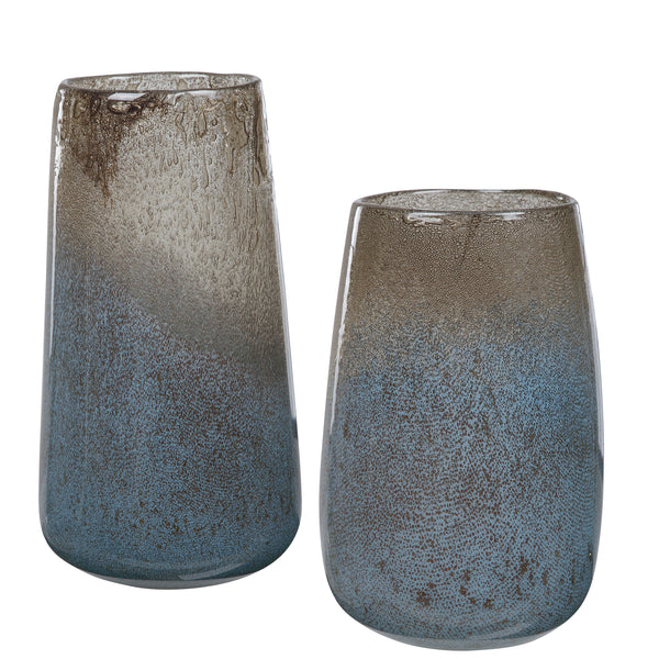 Uttermost Ione Seeded Glass Vases - Set of 2