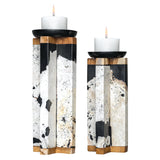 Illini Stone Candleholders - Set of 2