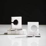 Clarin White & Gray Bookends - Set of 2