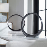 Uttermost Orbits Black Ring Sculptures - Set of 2