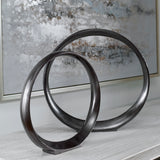 Uttermost Orbits Black Ring Sculptures - Set of 2