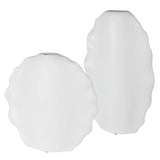 Uttermost Ruffled Feathers Modern White Vases - Set of 2