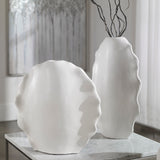 Uttermost Ruffled Feathers Modern White Vases - Set of 2