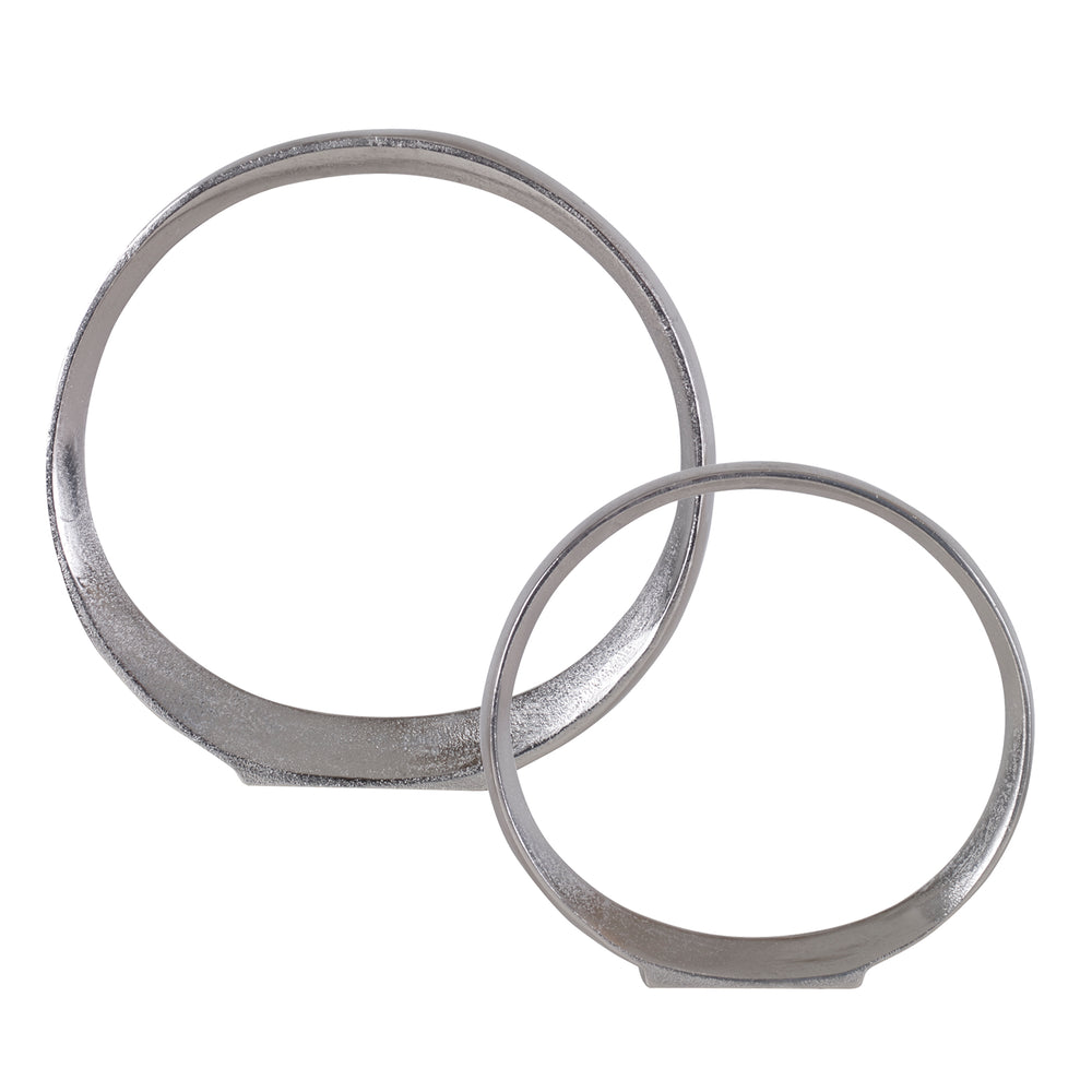 Uttermost Orbits Nickel Ring Sculptures - Set of 2