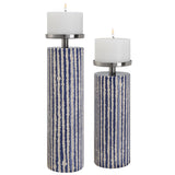 Havana Blue Candleholders - Set of 2