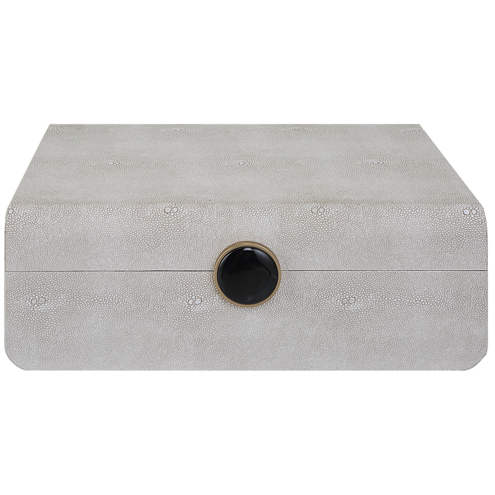 Uttermost Lalique White Shagreen Box