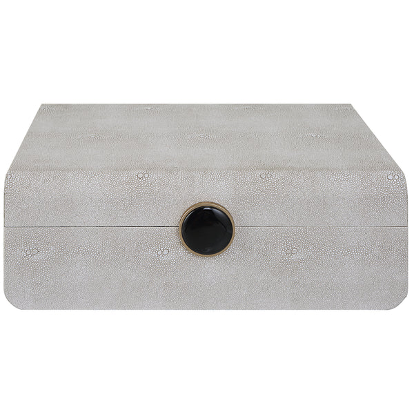 Uttermost Lalique White Shagreen Box