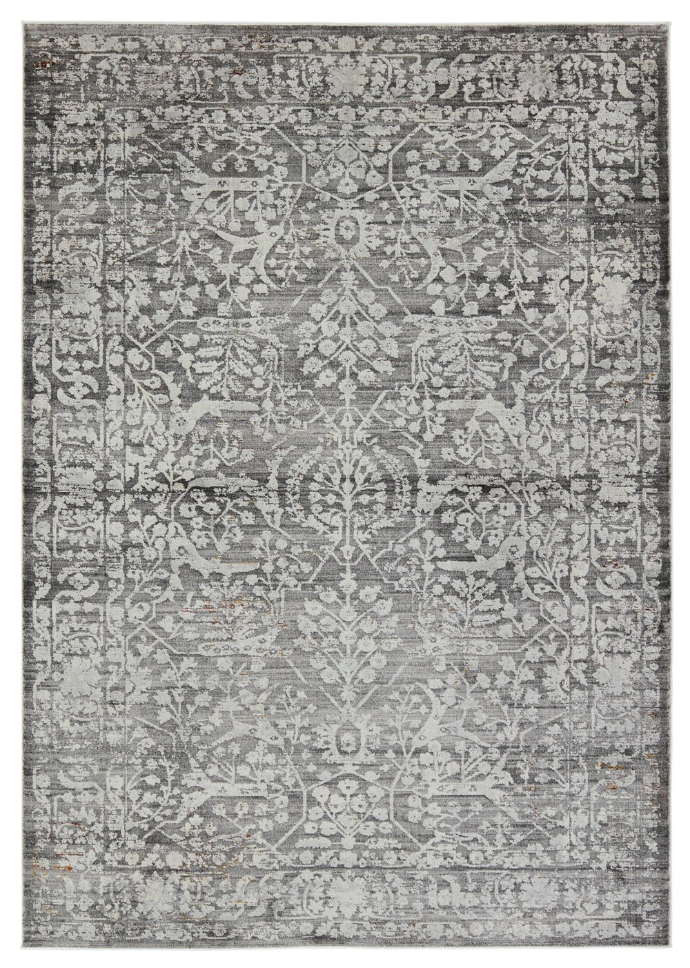 Jaipur Living Acadia Elvira ACD08 Power Loomed 100% Polypropylene Floral Area Rug Gray 100% Polypropylene RUG155527