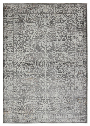 Jaipur Living Acadia Elvira ACD08 Power Loomed 100% Polypropylene Floral Area Rug Gray 100% Polypropylene RUG155527