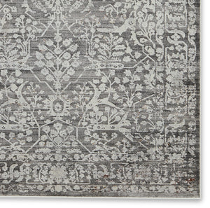 Jaipur Living Acadia Elvira ACD08 Power Loomed 100% Polypropylene Floral Area Rug Gray 100% Polypropylene RUG155527