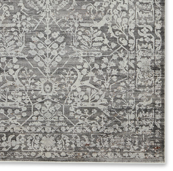 Jaipur Living Acadia Elvira ACD08 Power Loomed 100% Polypropylene Floral Area Rug Gray 100% Polypropylene RUG155527