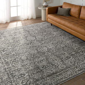 Jaipur Living Acadia Elvira ACD08 Power Loomed 100% Polypropylene Floral Area Rug Gray 100% Polypropylene RUG155527