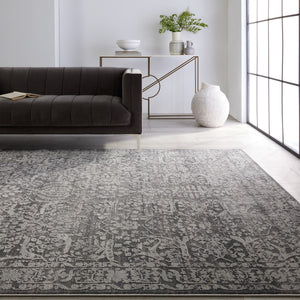 Jaipur Living Acadia Elvira ACD08 Power Loomed 100% Polypropylene Floral Area Rug Gray 100% Polypropylene RUG155527