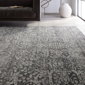 Jaipur Living Acadia Elvira ACD08 Power Loomed 100% Polypropylene Floral Area Rug Gray 100% Polypropylene RUG155527