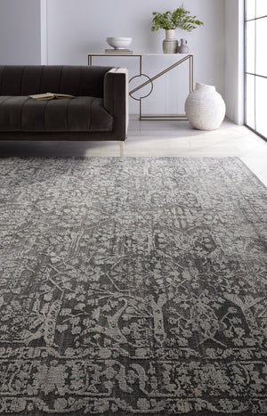 Jaipur Living Acadia Elvira ACD08 Power Loomed 100% Polypropylene Floral Area Rug Gray 100% Polypropylene RUG155527